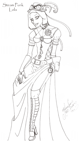 Steam Punk Lola Coloring Page